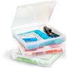 Iris Ohyama, Valigetta Portatile in Plastica, Scatola per Fai da Te, Set di 3 Porta Documenti, Modello SBC-350E, Trasparente