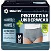 SUNKISS Mutande Assorbenti per Incontinenza Uomo,Pannoloni Monouso Giornalieri a Mutandina per Adulti, Pants Protettivi Assorbenti per Uomo con Assorbenza Massima, Taglia M, Grigio, 16 Unità