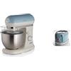 Ariete 1588 Impastatore Vintage Planetaria Per Pane, Pizza, Dolci E Pasticceria, Bianco Blu & 155 Tostapane di Design a 2 Fette con Pinze, 6 Livelli di Tostatura, 810 W, Azzurro Pastello
