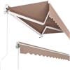 LIFERUN Tenda da Sole Manuale con Braccio Snodato 300 x 250 cm Protezione Solare Impermeabile Montaggio a Parete Manovella Regolabile in Alluminio/poliestere per Terrazze Esterne Balconi Beige