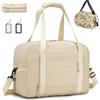 SPAHER Borsone da Viaggio Wizzair Vueling 40x30x20 Bagaglio a Mano Borsone Palestra Sportiva Grande 25L Donna Uomo Impermeabile Borsa da Viaggio Piscina Fitness Travel Duffel Cabin Bag Beige
