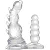 Wanku Dildo Doppio,19cm Monster Dildo E 13.5cm Anal Beadstrasparente Con Forte Ventosa, Giocattoli Per Donne Uomini Lesbiche