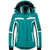 Wantdo Giacca da Sci con Cappuccio Impermeabile Giacca da Snowboard Antivento Cappotto da Montagna Giubbotto da Escursionismo a Vento Donna Azzurro Scuro e Bianco L