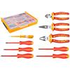 Ingco Hktv01h091 Set 9 Utensili Isolati Cacciaviti Pinze Cercafase Tronchese in box 1000 V
