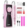yomanta Fresa per unghie professionale 45000 giri, USB ricaricabile 10H+durata della batteria lima elettrica per unghie, display LCD, direzione di rotazione regolabile, oro rosa
