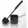 York Scopino per WC con supporto, per la pulizia del WC, per Hotel Gasthof Pension Restaurant moderno, nero opaco, 35 x 11 cm