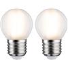 Paulmann 28639 Lampadina LED goccia 2 lampadine da 5 Watt opaco lampadina a bulbo illuminazione 2700 K E27