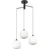 Eglo lampada a sospensione Mantunalle, luce a grappolo con 3 lampade | da pranzo, illuminazione in metallo nero e vetro bianco, lampada da sala da pranzo a sospensione, E27, Ø 62 cm