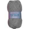 James C. Brett James Brett Top Value DK - Gomitolo di lana doppio, 100% acrilico, 1 gomitolo da 100 g (grigio chiaro - 8452)