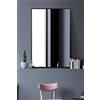 MirrorOutlet The Artus - Specchio da parete moderno con bordi in alluminio, 90 x 60 cm, colore: Nero