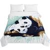 Chickwing 3D Panda Animale Stampa Trapuntino Copriletto Trapuntato Matrimoniale Singolo, Chickw11 Coperta Primaverile Estivo Trapunta Goffrato Coperta Leggera per Camera da Letto (Panda Alberi,230x280cm)