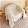FANSU Telo Copridivano 1 2 3 4 Posti Copripoltrona Copriletto Matrimoniale Multiuso Copritutto, Coperta Copridivano Antiscivolo Reversibile Fodere per Poltrona per Soggiorno (Crema,180 * 130cm)
