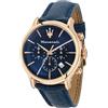 Maserati EPOCA Orologio Uomo Cronografo in Acciaio, PVD Oro Rosa, Pelle naturale - R8871618013