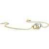 MIORE Bracciale Donna con Catena e Due Cuori con Diamanti naturali in Oro Giallo Oro Bianco. Catenina e Cuori Anallergici in Oro Vero 9KT 375. Braccialetto Cm 18 Riduzione a Cm 16.