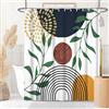 Uiiooazy Tenda Doccia Antimuffa 180x220cm Astratta Boho Chic Foglie Verde