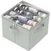 GUOHNHE Scatole per Scarpe, Organizer Armadio con Copertura Trasparente, Portascarpe Pieghevole con 3 Maniglie, Adatto per 6-12 Paia, 43 x 43 x 33 cm, Grigio, XSNX01GM-1