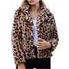 LJHH Giacche Leopardate Donna Pellicce Ecologiche Donna Cappotto Donna Invernale Elegante Giubbotto Pelliccia Sintetica Donna Cappotti Giubbino a Maniche Lunghe Outwear Parka Cappotti Trench