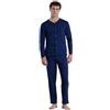 Noidinotte; more than pyjamas Noidinotte - Pigiama Uomo in Cotone Top Aperto Davanti e Pantalone Lungo Senza Polsino Articolo Timeless - L Blu