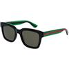 Gucci GG0001S 002 Occhiali da Sole, Nero (Black/Green), 52 Uomo