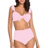 FGUUTYM Tween Women Swimsuit Two Piece Bikini Set with Chest Pad Bikini Top Rosso Donna, Colore: rosa., XXL