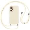 Vauki Cover per Cordino con Collana per Samsung Galaxy A33 5G 6.4, Custodia Silicone Morbido con Corda, Case Tracolla Antiurto con Necklace Regolabile per Samsung A33 5G, Bianco