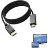 Cerioll Adattatore da Displayport a HDMI, Cavo da DisplayPort a HDMI, Cavo DisplayPort a HDMI 4K, Adattatore Displayport a HDMI, Cavo DisplayPort a HDMI 1.8M, DP (Display Port) maschio a HDMI Femmina