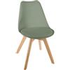 Generico Sedia da Interno Baya colore Verde Gambe in Faggio