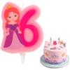 Dekora - Candeline Compleanno 2D delle Princesse per Torte Infantili - Numero 6