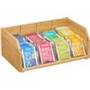Relaxdays Scatola Organizer con 4 Scomparti Porta Bustine da tè e Tisane, HLP 12x31x19 cm, Cassetta in bambù, Naturale, Plastica