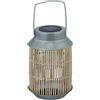 Relaxdays Lampada Solare per Ambienti Esterni, Lanterna con Catena di Luci a LED, Giardino e Balcone, Marrone Argento