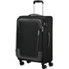 American Tourister Pulsonic - Spinner M, Valuta espandibile, 68 cm, 64/74 L, nero (Asphalt Black)