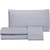 Laura Biagiotti, Set Lenzuola Matrimoniali Tinta Unita Con Ricamo, 100% Percalle di Cotone, Lenzuolo Sopra, Lenzuolo Con Angoli, Coppia Federe, Bianco