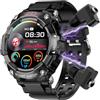 Rainbuvvy Orologio intelligente 2 in 1 con auricolari wireless, AMOLED Schermo da 1,52, Activity Fitness Tracker, Impermeabile IP67/ Batteria 400mAh/Chiamata Bluetooth/Siri/Notifica (Nero)