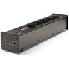 Dynavox filtro di rete HiFi X2000, multipresa con 5 prese, con spia LED per il corretto allineamento di fase e funzione Master-Slave, nero