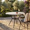 MIlani Home OBIDOS - tavolo con piano rotondo e mosaico grigio chiaro, grigio e antracite