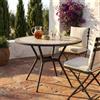 MIlani Home ANXO - tavolo con piano rotondo e mosaico beige e antracite