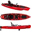 Big Mama Kayak Kayak a pedali Triken 380 REV colore DEVIL - Canoa Monoposto Fishing 4 portacanne, 2 gavoni, timone, sistema a pedali, sedile rialzato - Big Mama Kayak