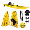 Big Mama Kayak kayak divisibile Split 1 Fishing Big Mama Kayak, canoa modulare, si monta in 30 secondi, con 2 portacanne (giallo)