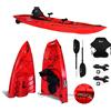 Big Mama Kayak kayak divisibile Split 1 Fishing Big Mama Kayak, canoa modulare, si monta in 30 secondi, con 2 portacanne (rosso)