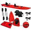 Big Mama Kayak kayak componibile Split 2 Fishing Big Mama Kayak, canoa biposto modulare, si monta in 30 secondi, 2 portacanne (rosso)