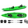 Big Mama Kayak Canoa biposto da pesca - Mojito Fishing Big Mama Kayak - kayak 380 cm - 2 posti adulto + 1 posto bambino + 2 gavoni + 2 ruote integrate + 2 pagaie + 2 seggiolini + 4 portacanne - verde