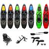 Big mama kayak a pedali triken 330 - canoa monoposto fishing con 4 portacanne, 2 gavoni, timone, sistema di pedali, sedile rialzato, 11 barre di scorrimento