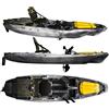 Big mama kayak a pedali triken 330 - canoa monoposto fishing con 4 portacanne, 2 gavoni, timone, sistema di pedali, sedile rialzato, 11 barre di scorrimento ver. coperchio giallo