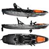 Big mama kayak a pedali triken 330 - canoa monoposto fishing con 4 portacanne, 2 gavoni, timone, sistema di pedali, sedile rialzato, 11 barre di scorrimento ver. coperchio arancio