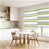 Blindecor Lira tenda a rullo giorno e notte, tricolore gris, pistacho, Bianco, 160 x 180 cm (Larghezza x Altezza) | Dimensioni del tessuto 157 x 175 cm. Eleganti tende giorno e notte