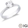 Gioielli di Valenza Anello in oro bianco 18k con diamante IGI, 1,00 ct