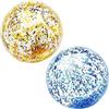 HSLPSM Set di 2 palline gonfiabili con glitter, palline gonfiabili con glitter, pallanuoto per bambini, pallanuoto, gonfiabili, per piscina, feste, 40 cm, accessori estivi per feste