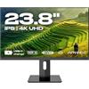 JAPANNEXT Monitor 23,8 IPS 4K UHD (3840x2160) | Ricarica tramite USB-C(65W) Altezza e inclinazione regolabili(HSP) Altoparlanti | sRGB 100% G-Sync/FreeSync | Garanzia 2 anni | JN-IPS2380UHDR-C65W-HSP