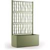 Stefanplast Fioriera Ethica rettangolare con Spalliera 80x36x140h cm Verde oliva di Stefanplast