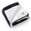 UGG Nita, Coperta morbida reversibile in peluche per divano o letto, comoda, calda e soffice, per soggiorno o camera da letto, lavabile, 127 x 178 cm, blu navy